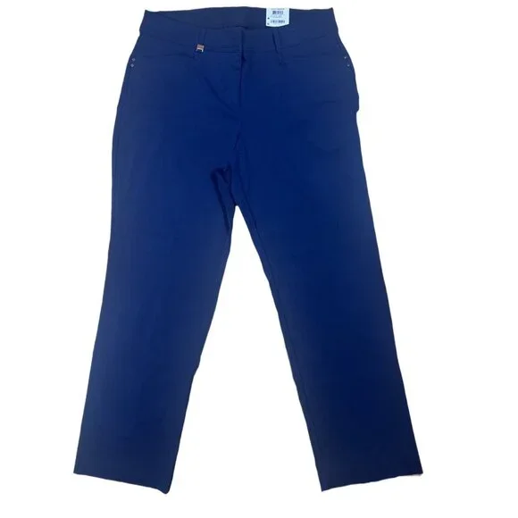 NWT JM Collection Straight Leg Pants Navy Blue Size 14S - Picture 4 of 7